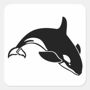 Pegatina Cuadrada Whale Silhouette