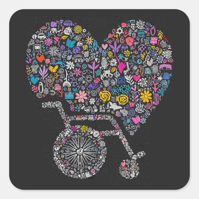 Pegatina Cuadrada Wheel of Many Lives (Anverso)