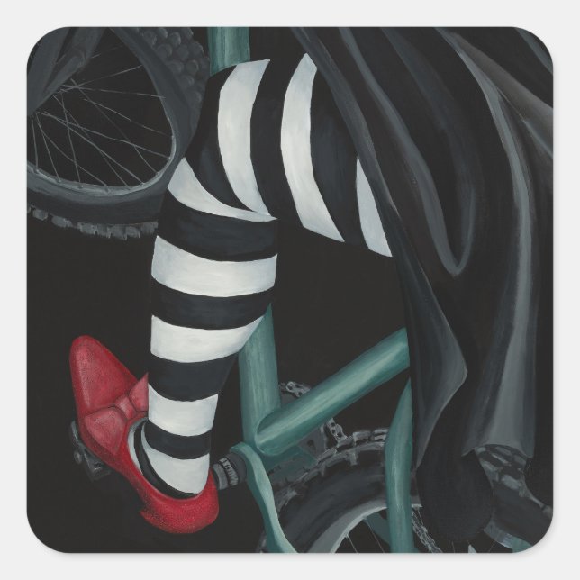 Pegatina Cuadrada Wheels Up! (Anverso)