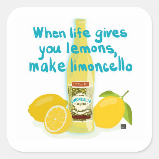 Pegatina Cuadrada When Life Gives You Lemons - Make Limoncello