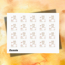 Pegatina Cuadrada Whimsical Boho Flamingo Monogramed |