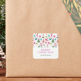 Pegatina Cuadrada Whimsical Christmas Stickers