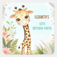 Whimsical Cute Giraffe Fiesta de cumpleaños de niñ