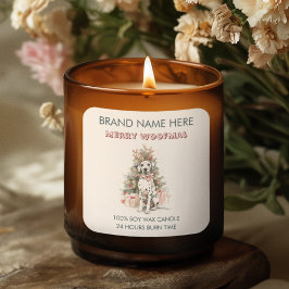 Pegatina Cuadrada Whimsical Dalmatian Dog Christmas Labels