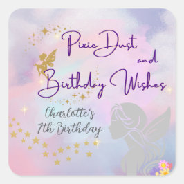Pegatina Cuadrada Whimsical Fairy Chica