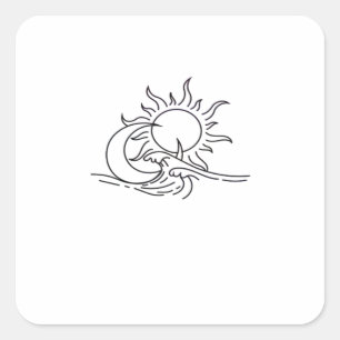 Pegatina Cuadrada Whimsigoth Sun Sea Witchen