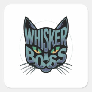 Pegatina Cuadrada Whisker Boss