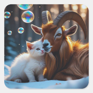 Pegatina Cuadrada Whiskers y Hooves