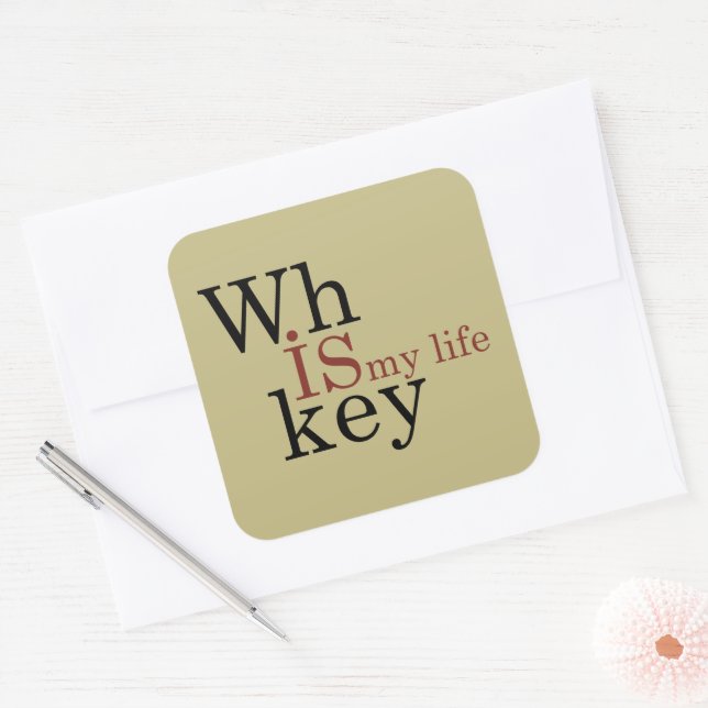 Pegatina Cuadrada Whiskey cita graciosos dichos de alcohol (Sobre)