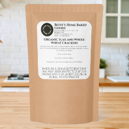 Pegatina Cuadrada White Cottage Food Product Label with Logo