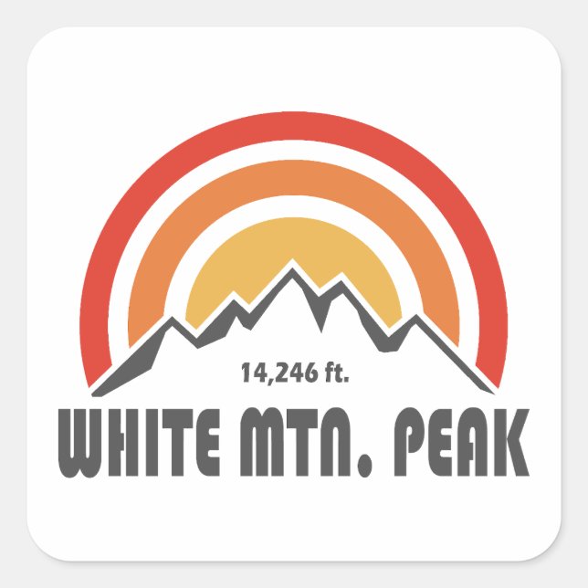 Pegatina Cuadrada White Mountain Peak California (Anverso)
