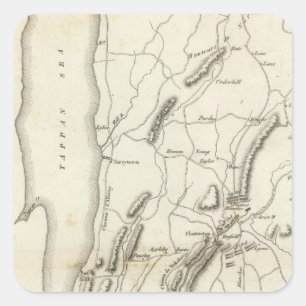 Pegatina Cuadrada White Plains y armas