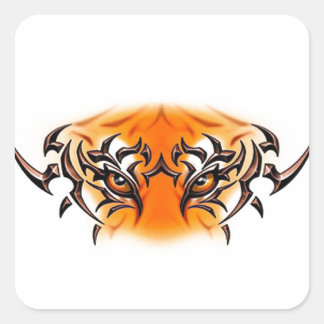Pegatina Cuadrada white-tiger-tattoo-color-eyes-face