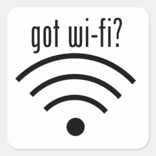 Pegatina Cuadrada ¿Wi-Fi conseguido?
