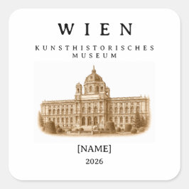 Pegatina Cuadrada Wien Kunsthistorisches Museum | Name & Jahr