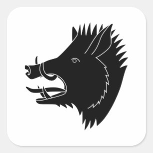 Pegatina Cuadrada Wild Boar