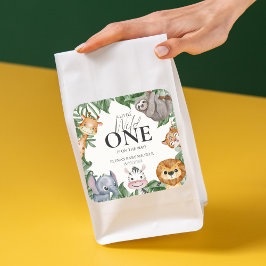 Pegatina Cuadrada Wild One Safari Animals Baby Shower