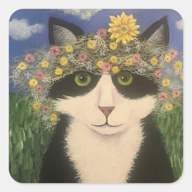 Pegatina Cuadrada Wildboy Wreath (Anverso)