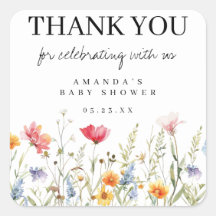 Wildflower Baby Shower Gracias