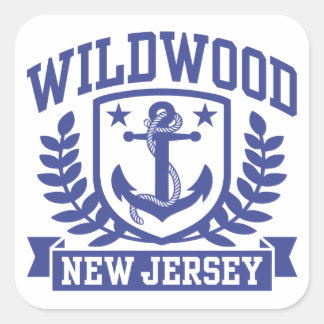 Pegatina Cuadrada Wildwood New Jersey