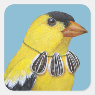 Pegatina Cuadrada Wiley, los pegatinas goldfinch
