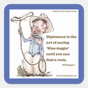 Pegatina Cuadrada Will Rogers & Quote