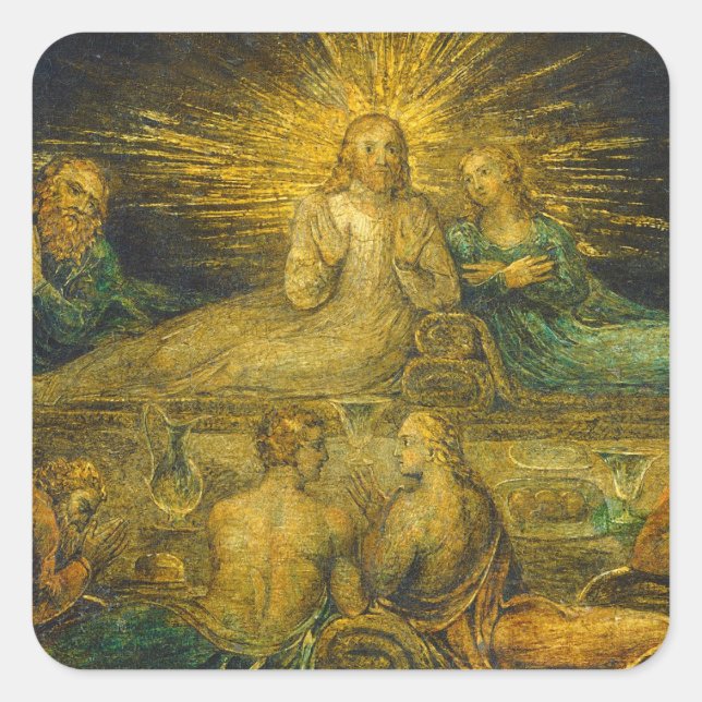 Pegatina Cuadrada William Blake | La última cena, 1799 (temperatura  (Anverso)