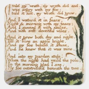 Pegatina Cuadrada William Blake   Un árbol venenoso