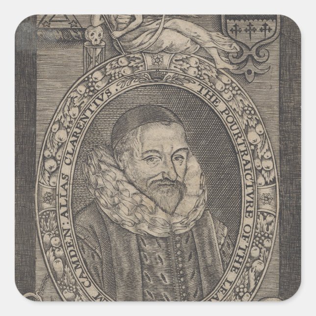 Pegatina Cuadrada William Camden, c.1636 (Anverso)