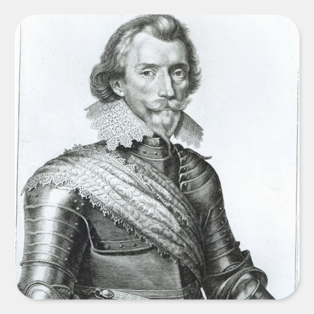 Pegatina Cuadrada William Cavendish primer duque de Newcastle (Anverso)