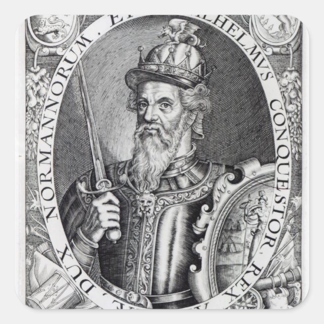 Pegatina Cuadrada William el conquistador, 1618 (Anverso)