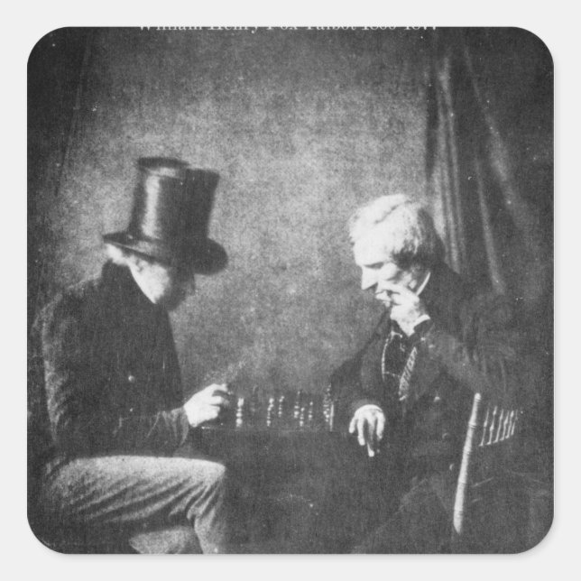 Pegatina Cuadrada William Henry Fox Talbot (Anverso)