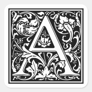 Pegatina Cuadrada William Morris Alphabet "A"
