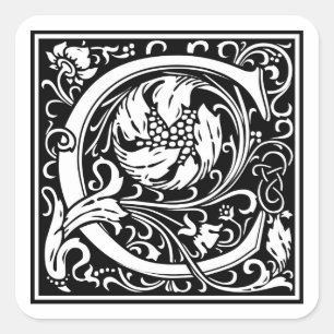 Pegatina Cuadrada William Morris Alphabet "C"