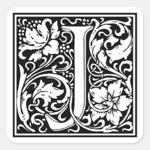 Pegatina Cuadrada William Morris Alphabet "J"