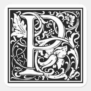Pegatina Cuadrada William Morris Alphabet "P"