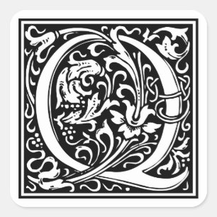 Pegatina Cuadrada William Morris Alphabet "Q"