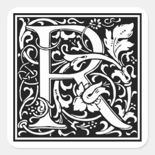 Pegatina Cuadrada William Morris Alphabet "R"
