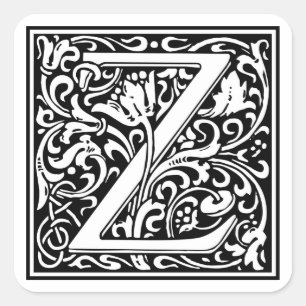 Pegatina Cuadrada William Morris Alphabet "Z"