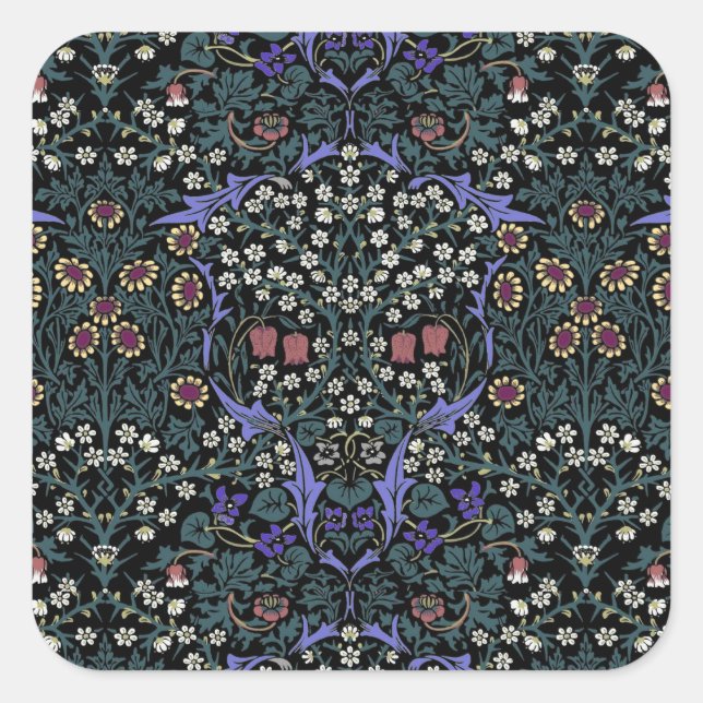 Pegatina Cuadrada William Morris Blackthorn Victorian Wallpaper (Anverso)