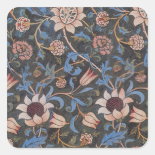 Pegatina Cuadrada William Morris Evenlode Arte Textil Floral