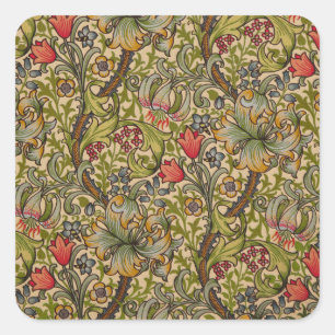 Pegatina Cuadrada William Morris Golden Lily Antique