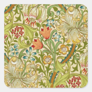 Pegatina Cuadrada William Morris Golden Lily Vintage Pre-Raphaelite