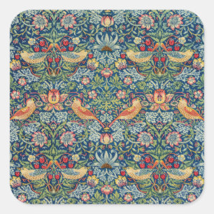 Pegatina Cuadrada William Morris - Ladrón de fresas