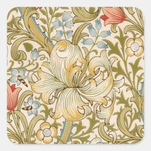 Pegatina Cuadrada William Morris Lily Art Nouveau