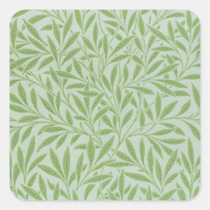 Pegatina Cuadrada William Morris Sauce Flor Clásico Verde