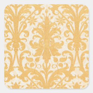 Pegatina Cuadrada William Morris Sauce Willow & Gold Lujo Damask