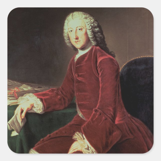 Pegatina Cuadrada William Pitt, el 'anciano', más tarde el primer Co (Anverso)