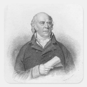 Pegatina Cuadrada William Sharp, grabado por J. Thomson
