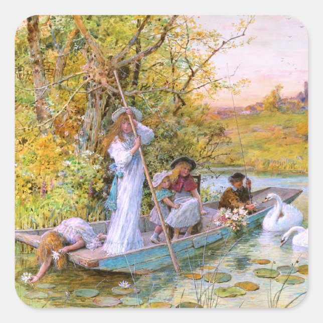 Pegatina Cuadrada William Stephen Coleman: El barco (Anverso)